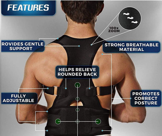Fix Your Posture Easily – Adjustable Back & Shoulder Support Brace